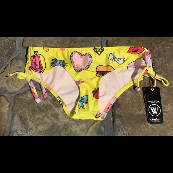 NWT‎ Wildfox Emoji Ruched Boyshort Bikini Bottom - Picture 4 of 12